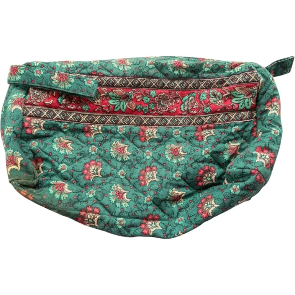 Vintage 90s Souleiado Cosmetic Bag Women  Quilted Floral Provencal Made InFrance